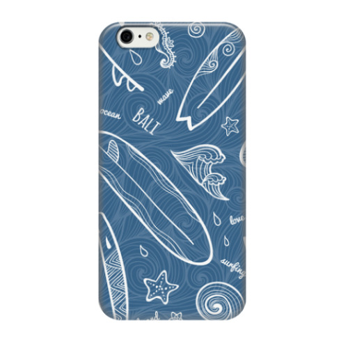 Чехол для iPhone 6/6s Surfing doodles