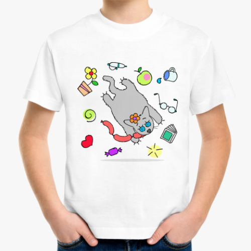 Детская футболка Кот и сосиски