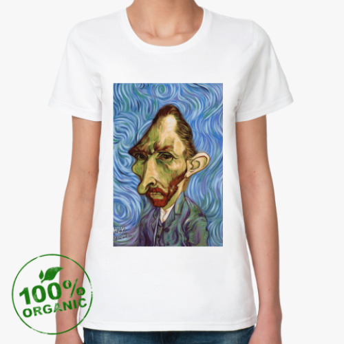 Женская футболка из органик-хлопка Ван Гог. Пародийный автопортрет.