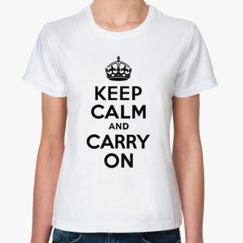 Классическая футболка Keep calm and carry on
