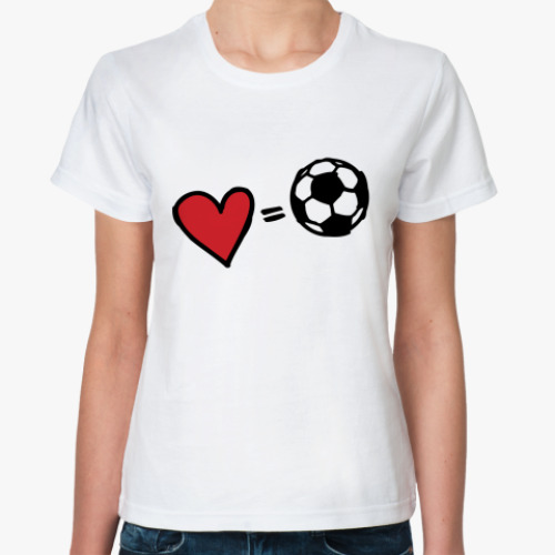 Классическая футболка Love equals football