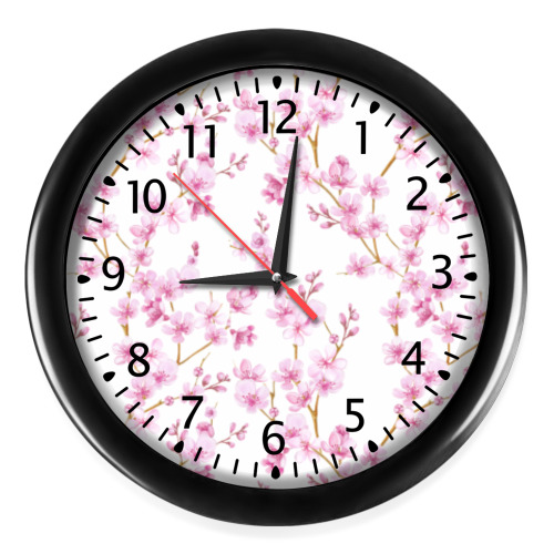Настенные часы Весенняя сакура цветущая вишня маленькие цветы