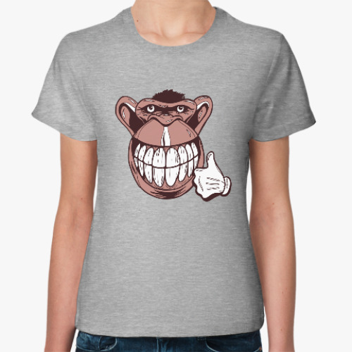 Женская футболка Веселая обезьяна