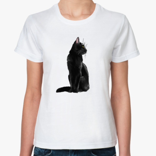 Классическая футболка 'Черный кот'