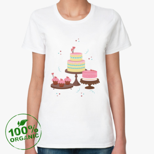 Женская футболка из органик-хлопка Вкусные десерты