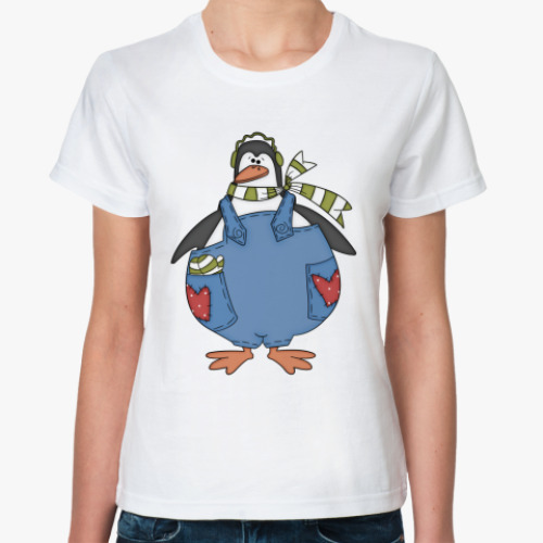 Классическая футболка Летний пингвин