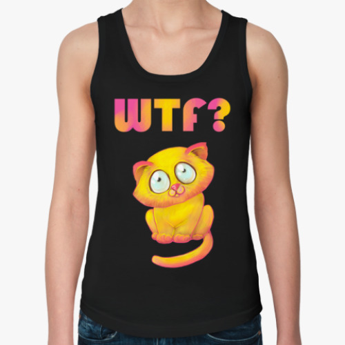 Женская майка Котик wtf