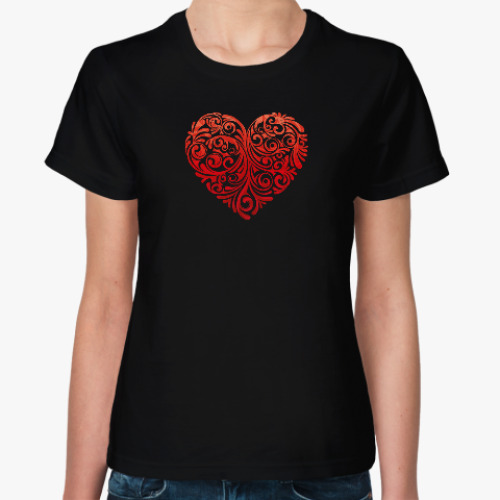 Женская футболка Цветочное сердце