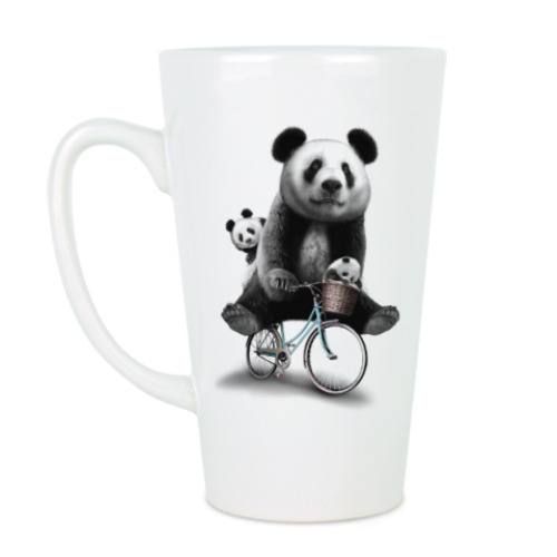 Чашка Латте Панды на велосипеде