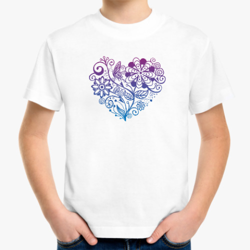 Детская футболка сердце из цветов