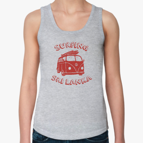 Женская майка Surfing Sri Lanka (red)