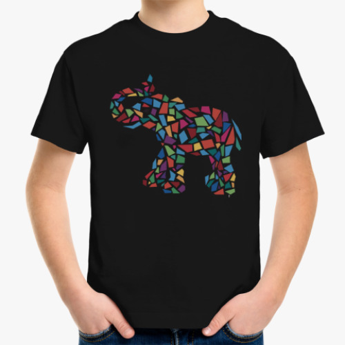 Детская футболка Слон - мозаика