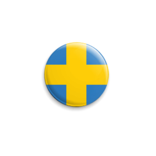 Значок 25мм «UKRAЇNA-SVERIGE-CROSS»