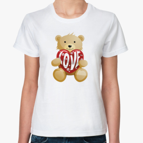 Классическая футболка Медведь с сердцем