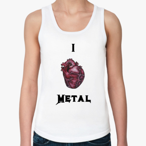 Женская майка I love metal