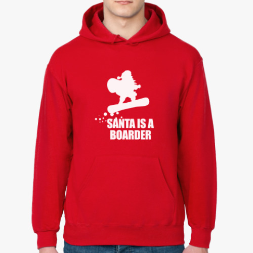 Толстовка худи Santa is a boarder