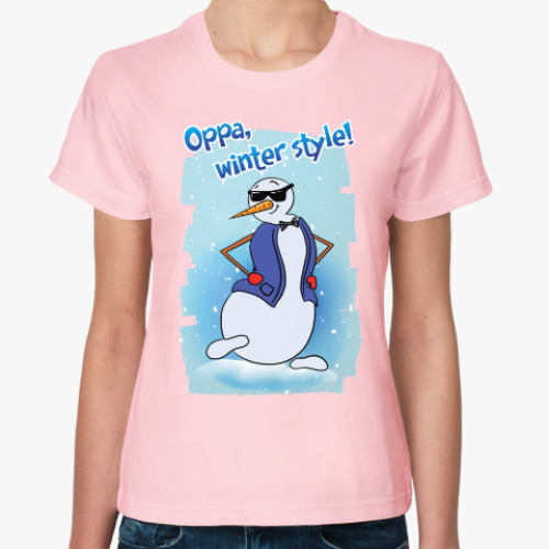 Женская футболка Winter Style: танцуем Gangnam Style и не паримся!