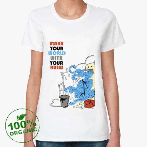 Женская футболка из органик-хлопка  'Make Your World'