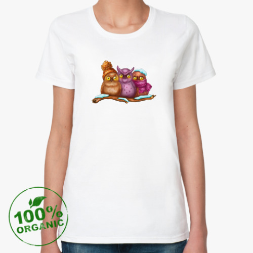 Женская футболка из органик-хлопка Совушки