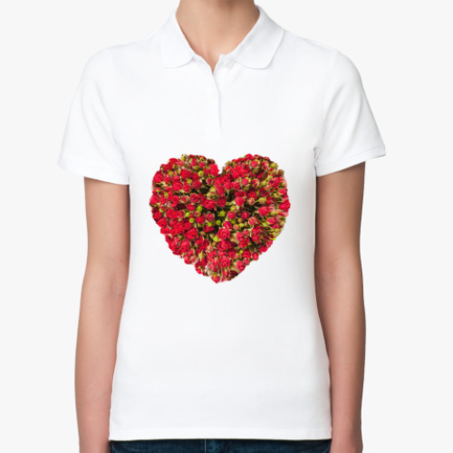 Женская рубашка поло Сердце из роз