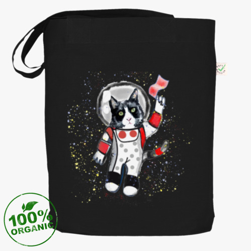 Сумка шоппер Кот в космосе