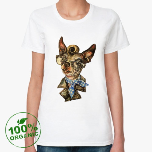 Женская футболка из органик-хлопка Рокабилли собачка