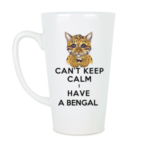 Чашка Латте Can't keep calm i have a bengal