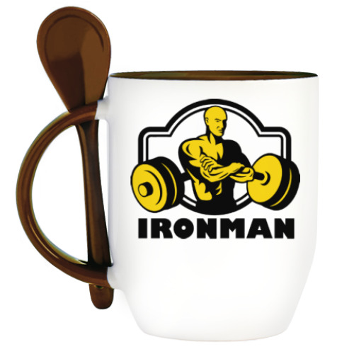 Кружка с ложкой Ironman