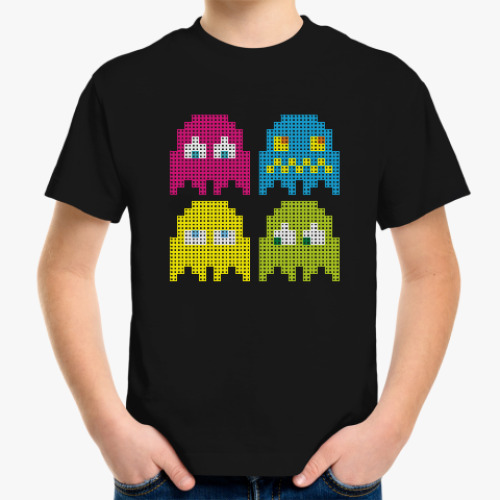 Детская футболка Pacman игра пиксели герои