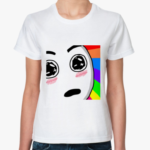 Классическая футболка  Rainbow Face
