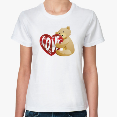 Классическая футболка Медведь с сердцем