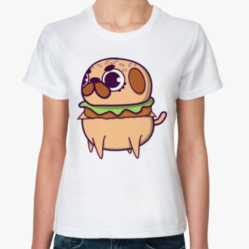 Классическая футболка Мопс бургер