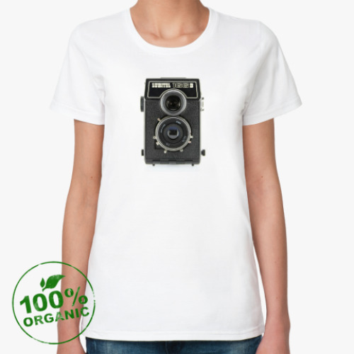 Женская футболка из органик-хлопка Фотоаппарат Любитель 166
