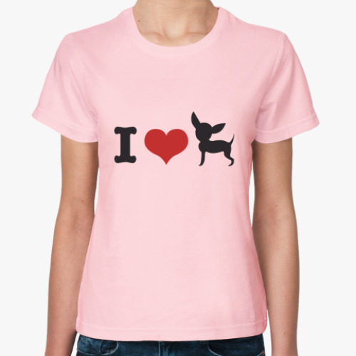 Женская футболка Люблю собак