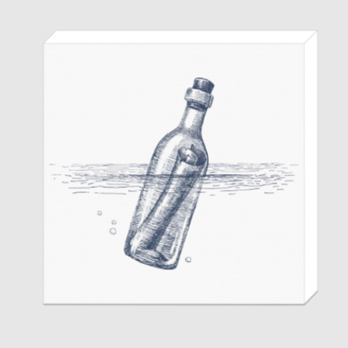 Холст Море винтаж послание в бутылке