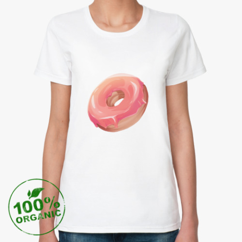 Женская футболка из органик-хлопка Пончик с глазурью