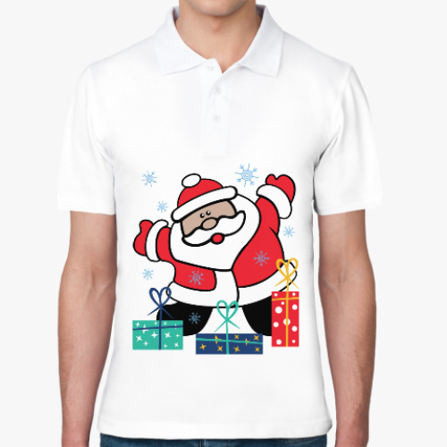 Рубашка поло Дед Мороз с подарками