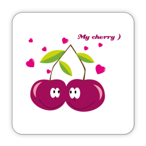 Костер (подставка под кружку) cherry