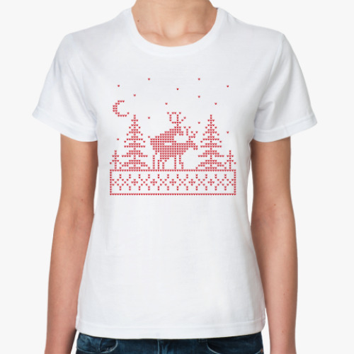 Классическая футболка Олени в лесу