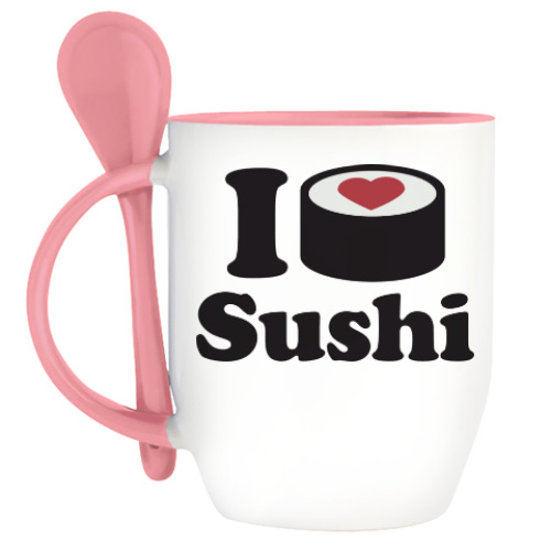 Кружка с ложкой Love Sushi