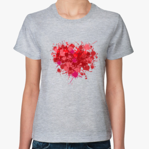 Женская футболка Сердце из брызг краски
