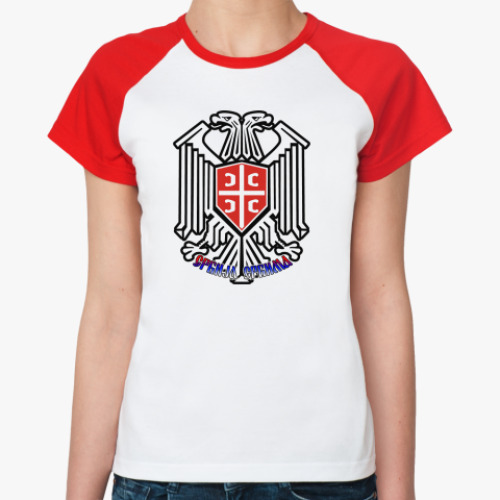 Женская футболка реглан Србиjа србима