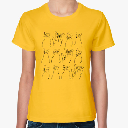 Женская футболка Кошачьи характеры