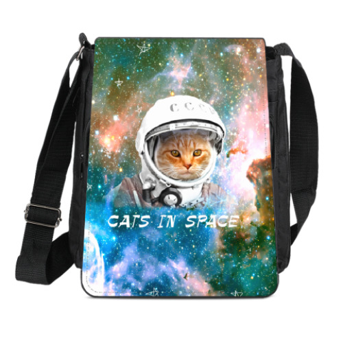 Сумка-планшет котейка космонавт