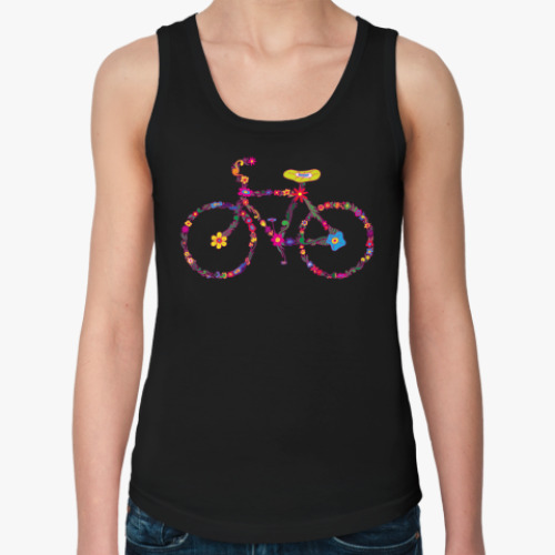 Женская майка Цветочный Велосипед