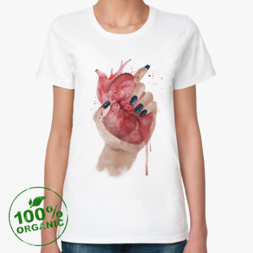 Женская футболка из органик-хлопка Сердце в руке