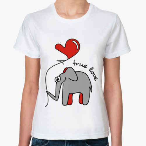 Классическая футболка Слоник - true love
