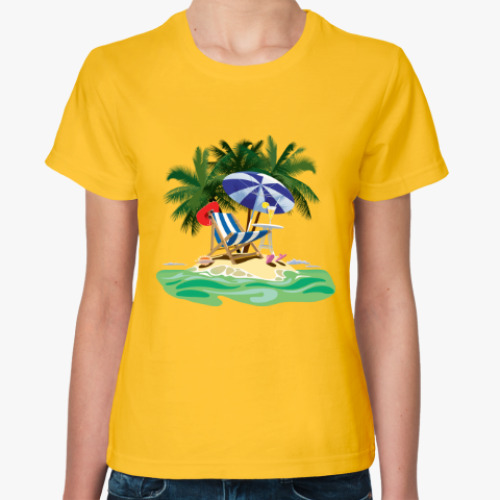 Женская футболка Отдых на необитаемом острове