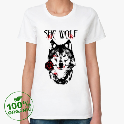 Женская футболка из органик-хлопка She Wolf - Волчица