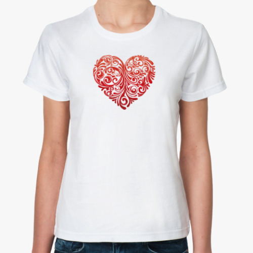 Классическая футболка Цветочное сердце